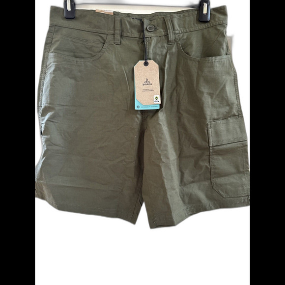 Prana Mens 32X8 Green Standard Fit Double Peak Cargo Shorts #1968441 - Picture 1 of 5